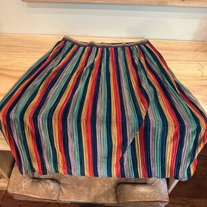 Metallic Striped midi skirt 3X